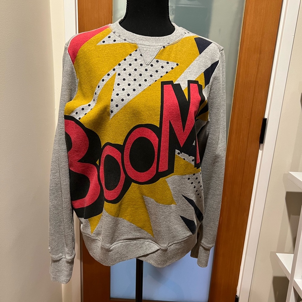 3.1 Phillip Lim Graphic Crewneck Sweater - Gray, Yellow, Red